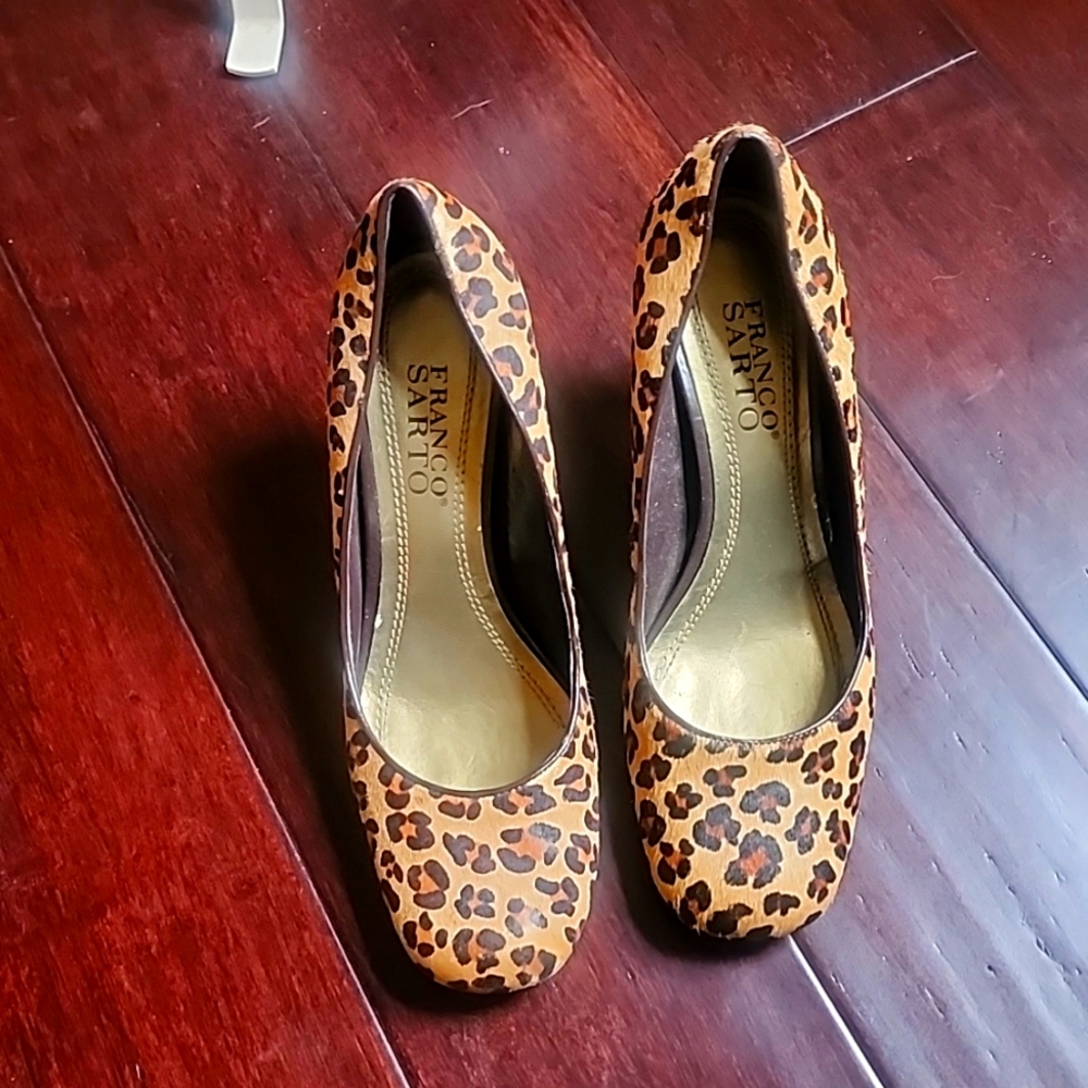 Franco sarto leopard print heels.